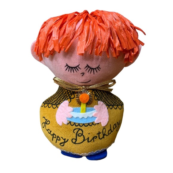 Western Union Dolly Gram HAPPY BIRTHDAY 60’s Vintage Felt Stuffed - Picture 1 of 8
